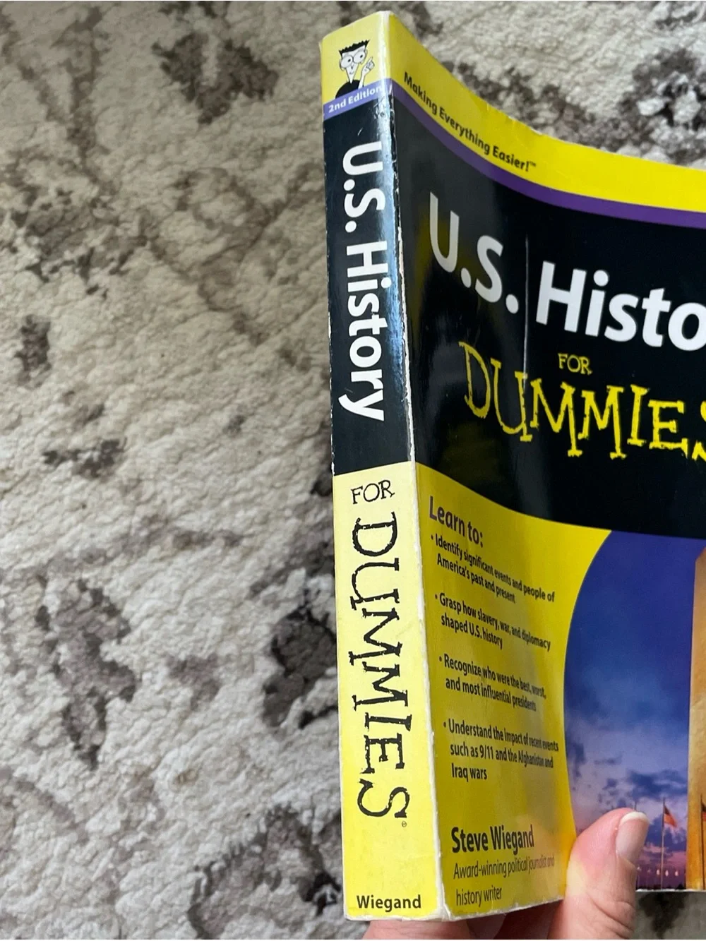 U.S. History For Dummies Paperback Book - Yellow/Black